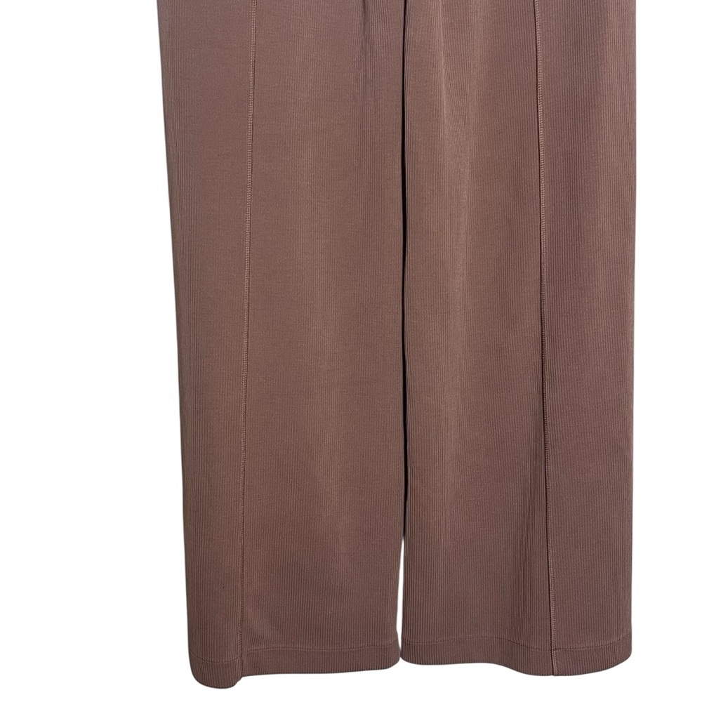 Wide Leg Ribbed Drawstring Pants in Taupe Inseam 34 - Picture 5 of 15